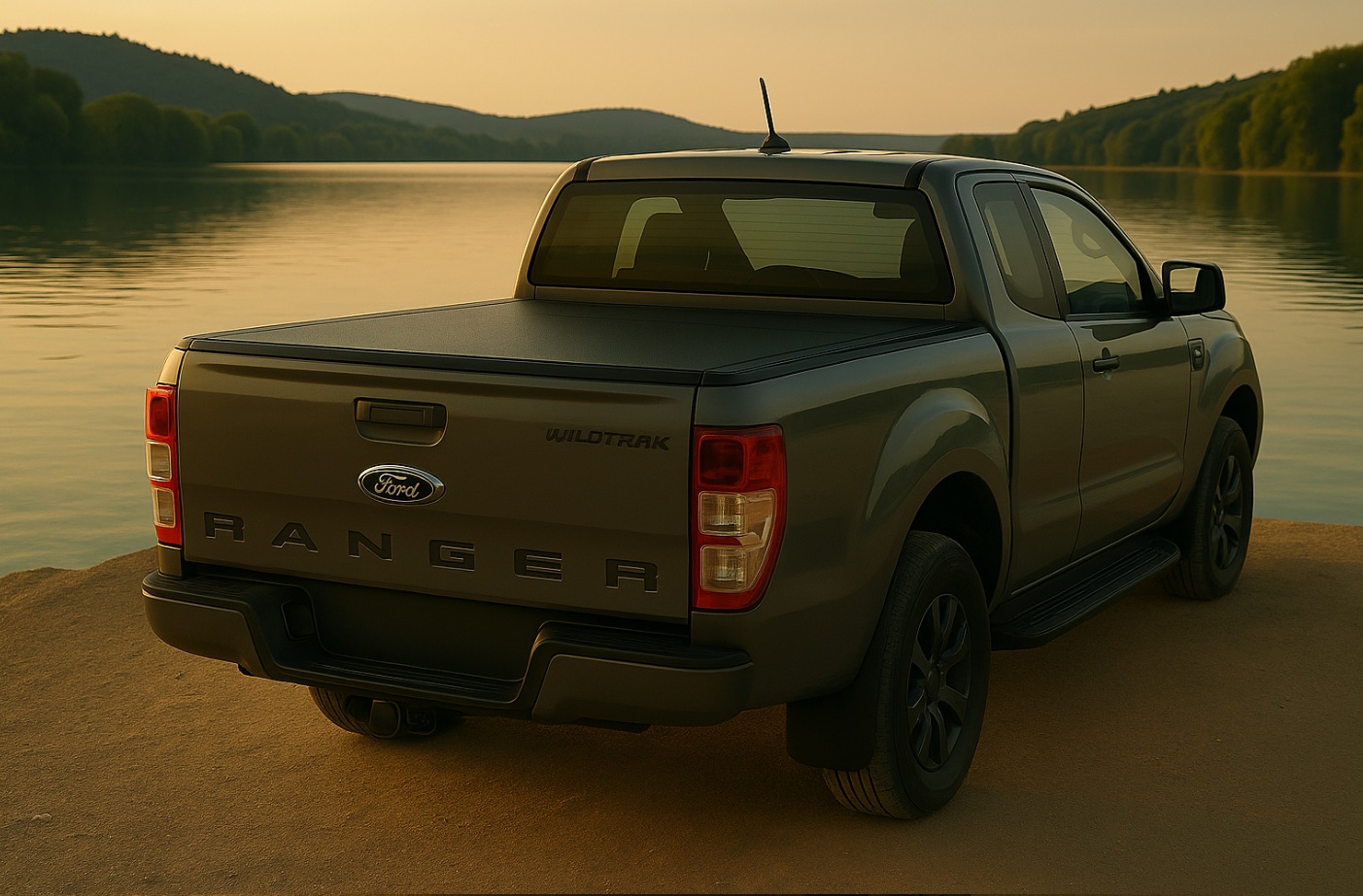 Hard 3-voudige opvouwbare aluminium laadbakafdekking voor Ford Ranger dubbele cabine (2012–2022 / 2023+) - Afbeelding 2