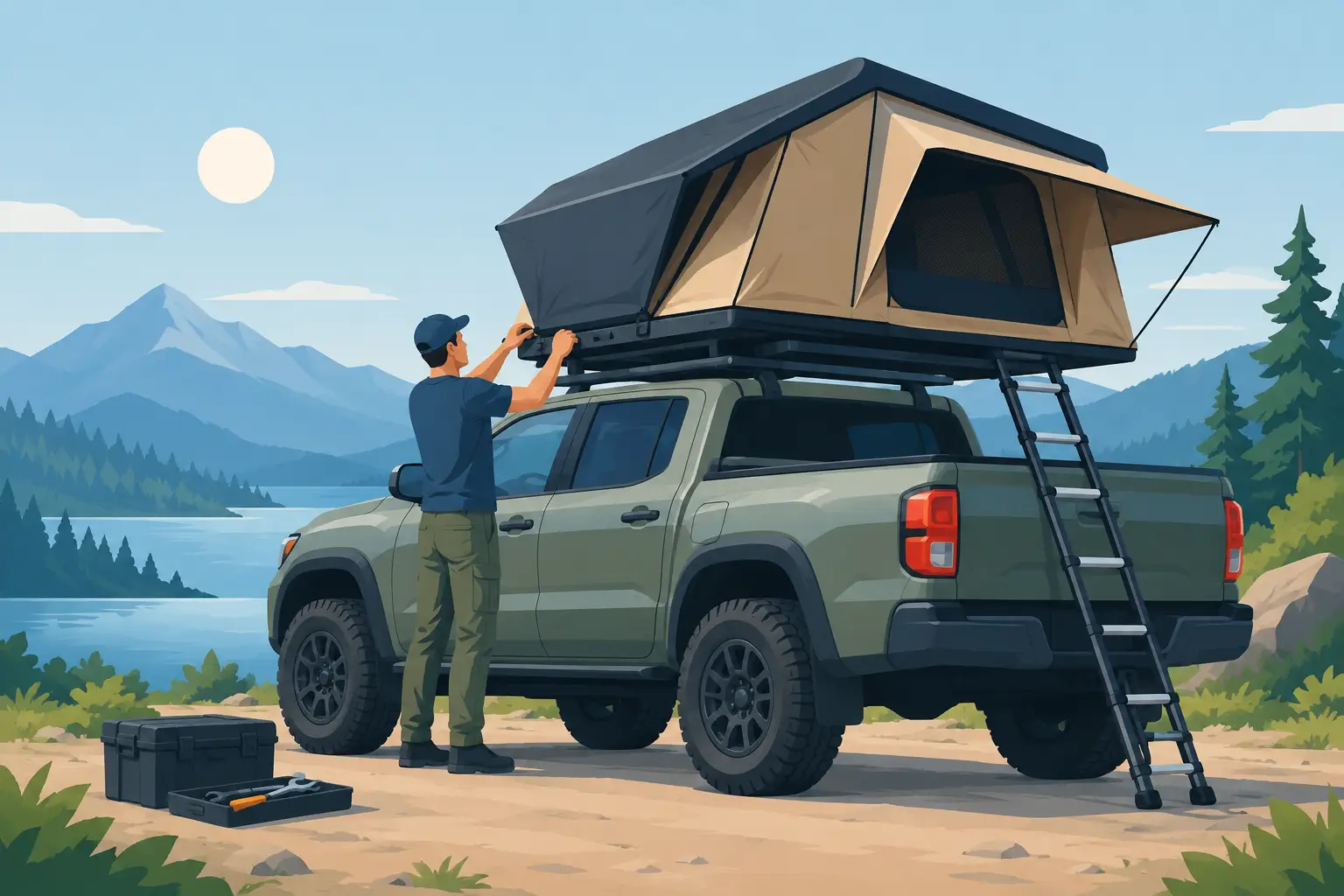 Daktent op pickup monteren zonder problemen